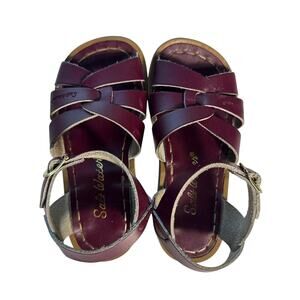 Saltwater Sandals Kids Size 9 in Deep Red Burgundy